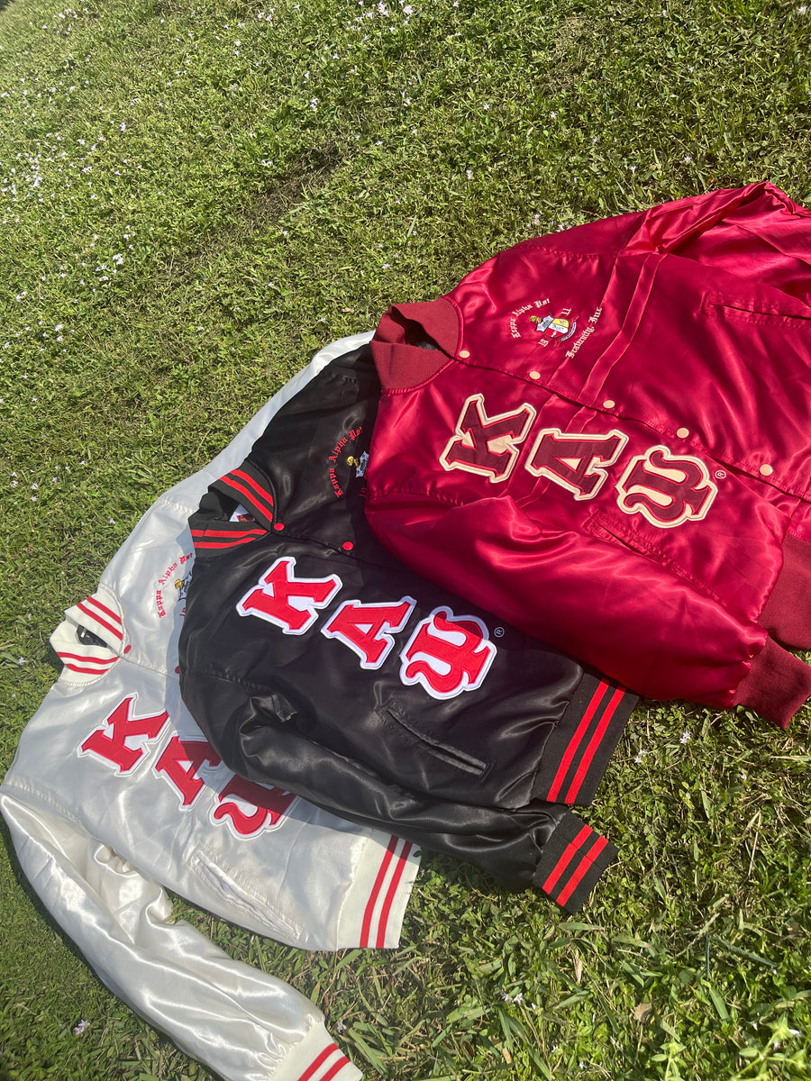 Cream kappa alpha psi top bomber jacket