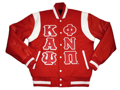 ΚΑΨ ΦΝΠ Leather Sleeves Letterman  (RED)